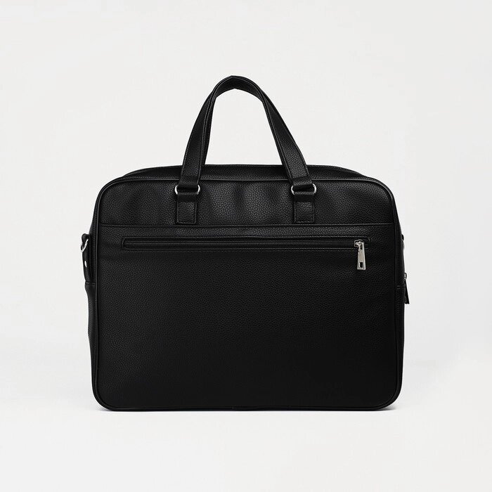 Сумка деловая на молнии TEXTURA, 2 наружных кармана, цвет чёрный от компании Интернет - магазин Flap - фото 1