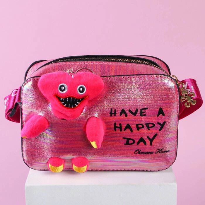 Сумка детская на молнии, 6х11х13 см, регулируемый ремень, розовый МИКС от компании Интернет - магазин Flap - фото 1
