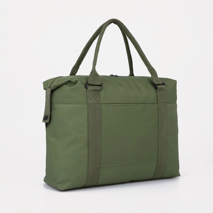 Сумка дорожная на молнии, наружный карман, цвет зелёный от компании Интернет - магазин Flap - фото 1
