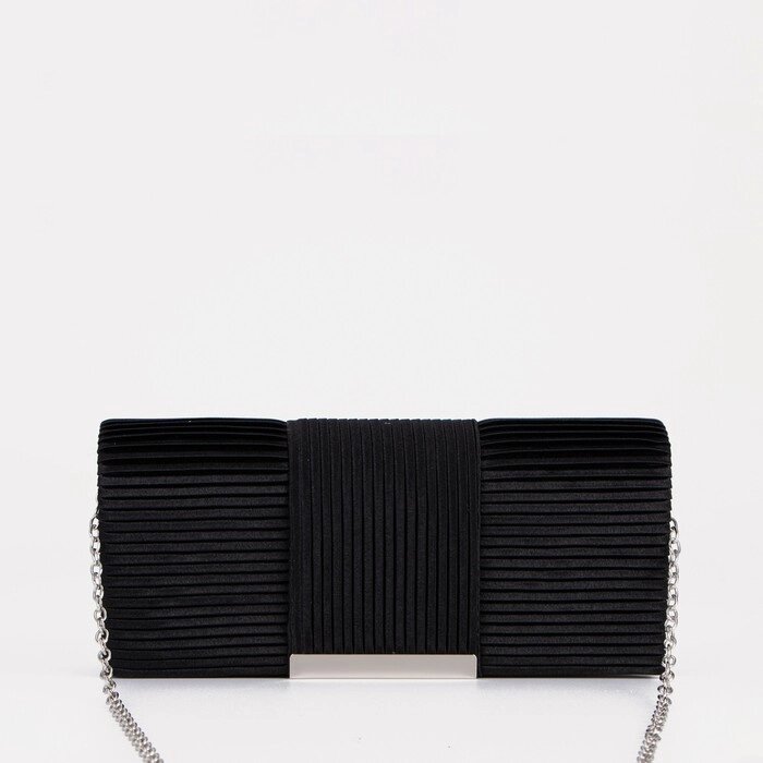 Сумка-клатч на магните, длинная цепь, цвет чёрный от компании Интернет - магазин Flap - фото 1