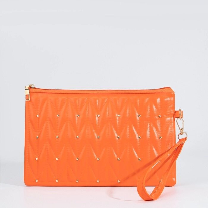 Сумка-клатч на молнии, цвет оранжевый от компании Интернет - магазин Flap - фото 1