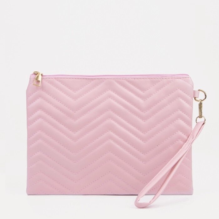 Сумка-клатч на молнии, цвет розовый от компании Интернет - магазин Flap - фото 1
