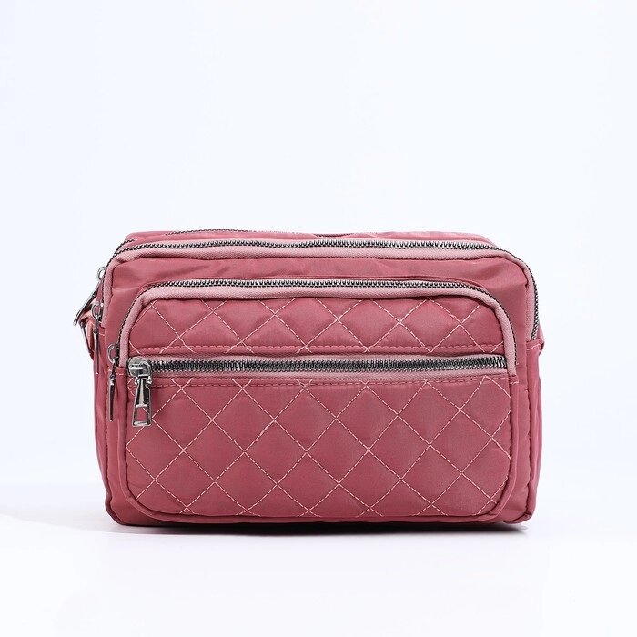 Сумка кросс-боди на молнии, наружный карман, цвет розовый от компании Интернет - магазин Flap - фото 1
