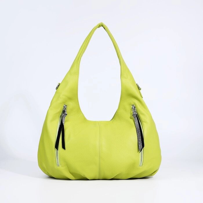 Сумка-мешок на молнии, 3 наружных кармана, цвет зелёный от компании Интернет - магазин Flap - фото 1