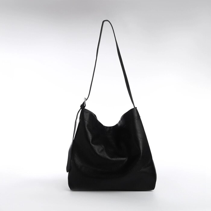 Сумка-мешок женская, на магните, косметичка, цвет чёрный от компании Интернет - магазин Flap - фото 1