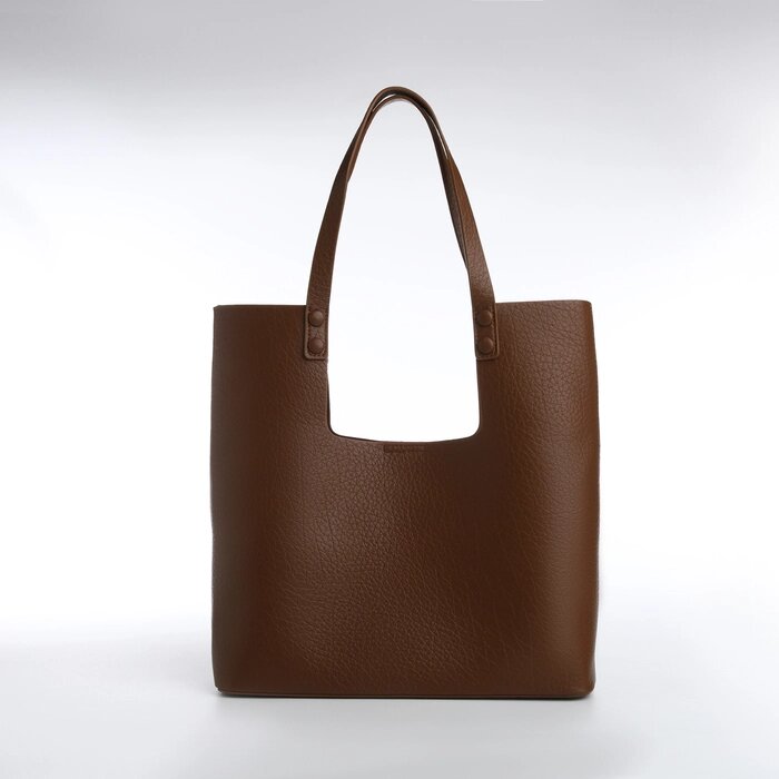 Сумка-мешок женская на магните, косметичка, цвет коричневый от компании Интернет - магазин Flap - фото 1