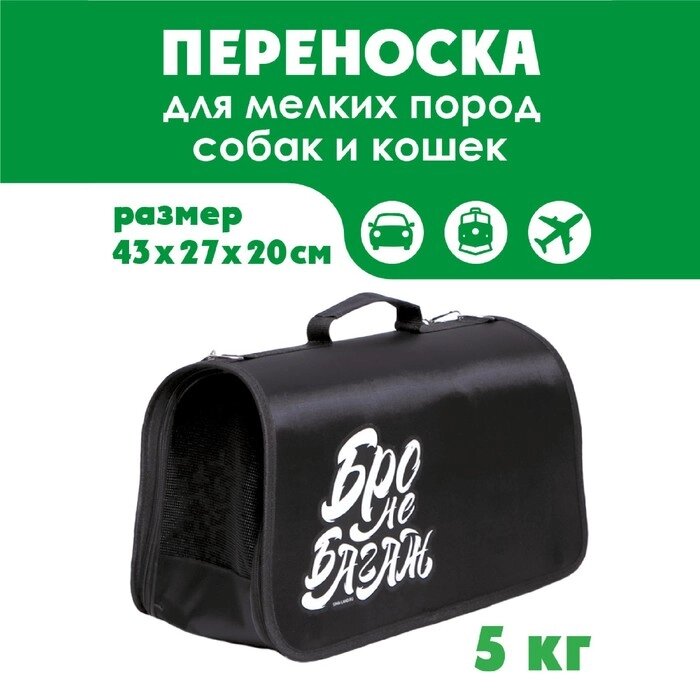 Сумка - переноска раскладная «Бро не багаж» 43х27х20 см от компании Интернет - магазин Flap - фото 1