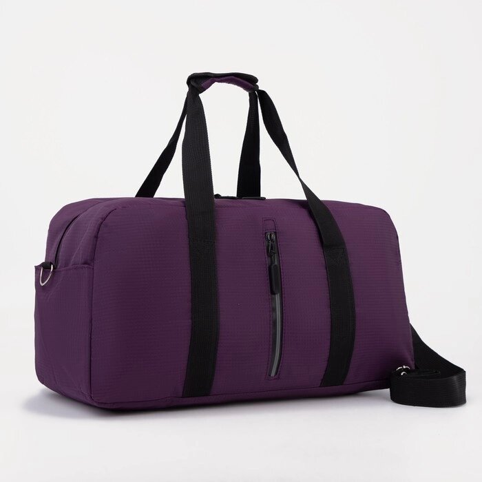 Сумка спортивная на молнии, 2 наружных кармана, цвет фиолетовый от компании Интернет - магазин Flap - фото 1