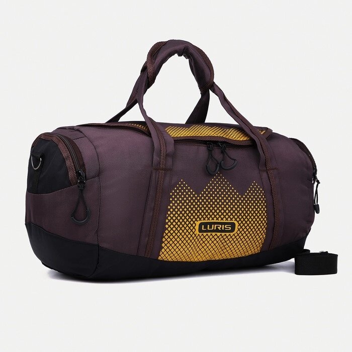 Сумка спортивная на молнии, 2 наружных кармана, длинный ремень, цвет коричневый от компании Интернет - магазин Flap - фото 1