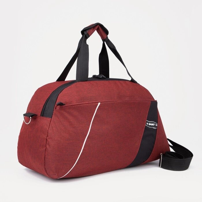 Сумка спортивная на молнии, наружный карман, цвет бордовый от компании Интернет - магазин Flap - фото 1