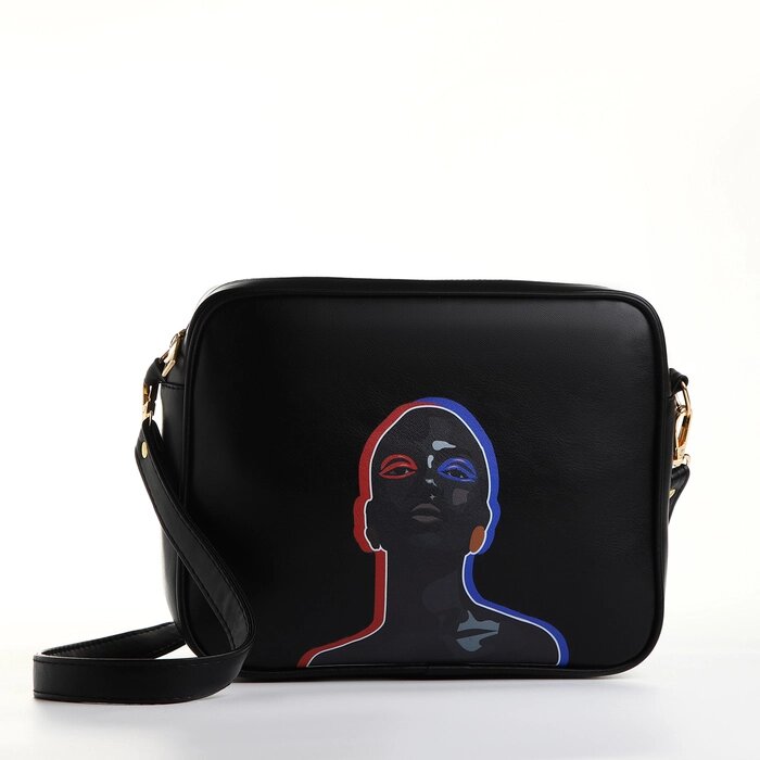 Сумка женская через плечо TEXTURA, маленького размера, цвет чёрный от компании Интернет - магазин Flap - фото 1