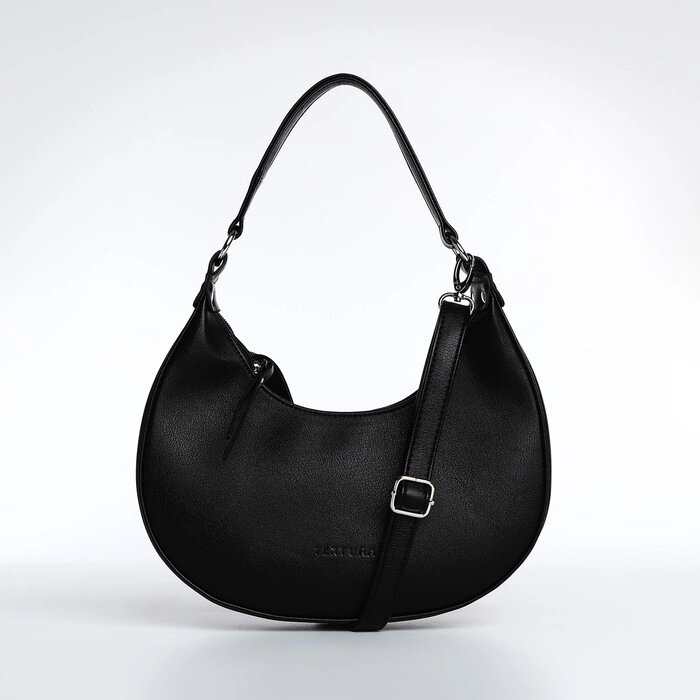 Сумка женская TEXTURA, багет, маленький размер, цвет чёрный от компании Интернет - магазин Flap - фото 1