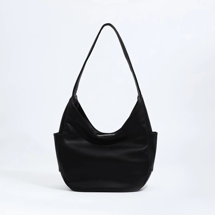 Сумка женская TEXTURA, мешок, средний размер, цвет чёрный от компании Интернет - магазин Flap - фото 1