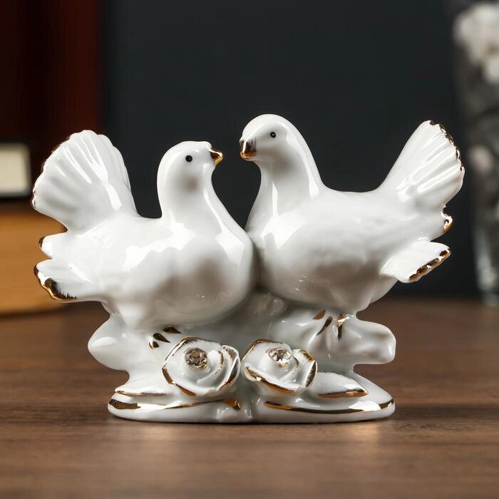 Сувенир "2 белых голубя" со стразами 9х12 см от компании Интернет - магазин Flap - фото 1