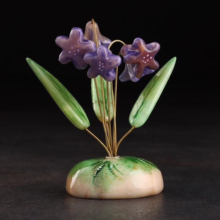 Сувенир "Цветы Колокольчики", 5 цветков, фиолетовые, селенит от компании Интернет - магазин Flap - фото 1