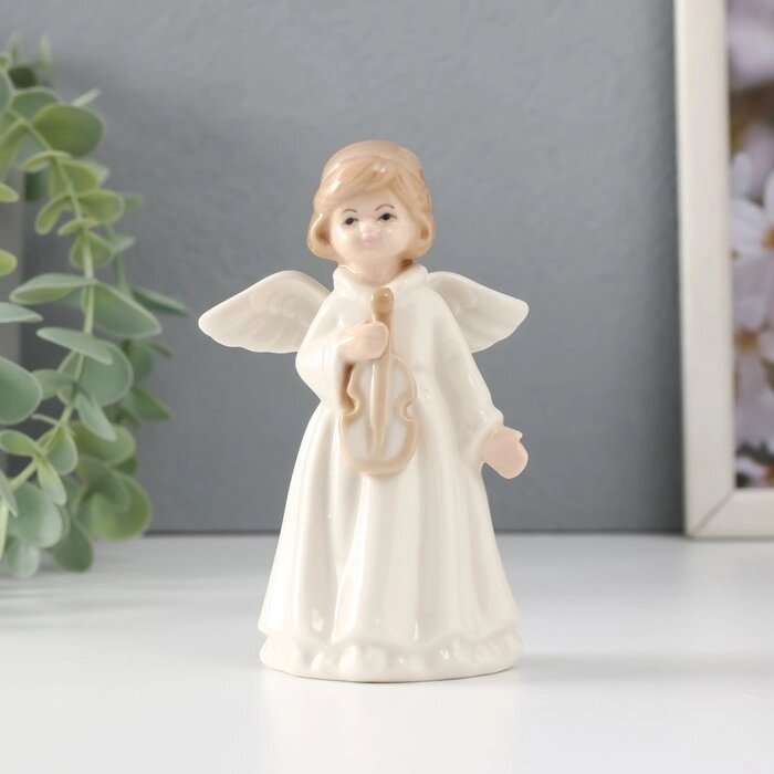 Сувенир керамика "Девочка-ангел со скрипкой" 7х4,6х11 см от компании Интернет - магазин Flap - фото 1