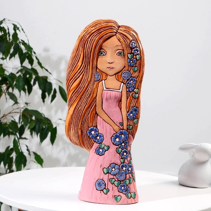 Сувенир  керамика  "Девушка в розовом платье" (Ваза) h=43,5см V=2.7л от компании Интернет - магазин Flap - фото 1
