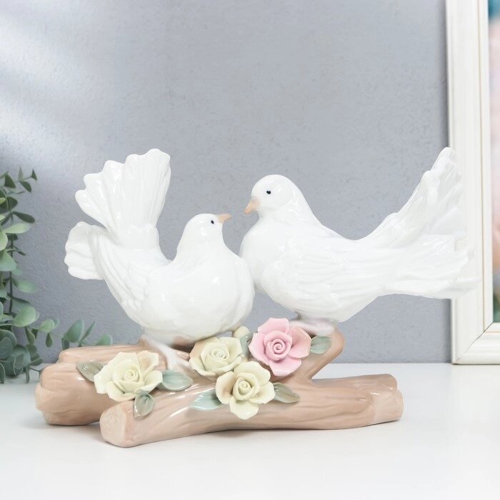Сувенир керамика "Два голубя на ветке с цветами" 28 см от компании Интернет - магазин Flap - фото 1