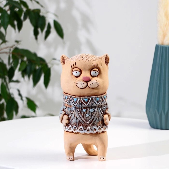 Сувенир  керамика  "Кошка в кружевном платье" (Ваза) h=21см V=0.7л от компании Интернет - магазин Flap - фото 1