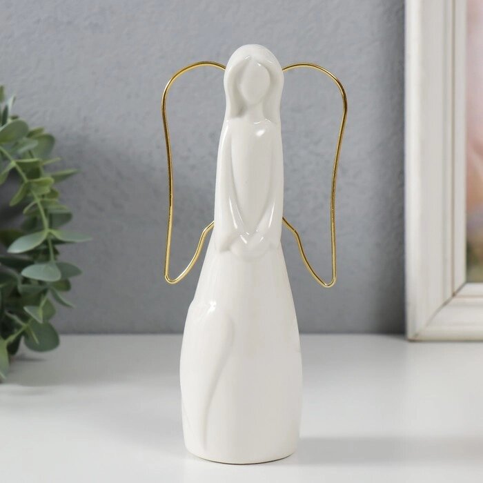 Сувенир керамика, металл "Девушка-ангел" белый 8х5х17 см от компании Интернет - магазин Flap - фото 1