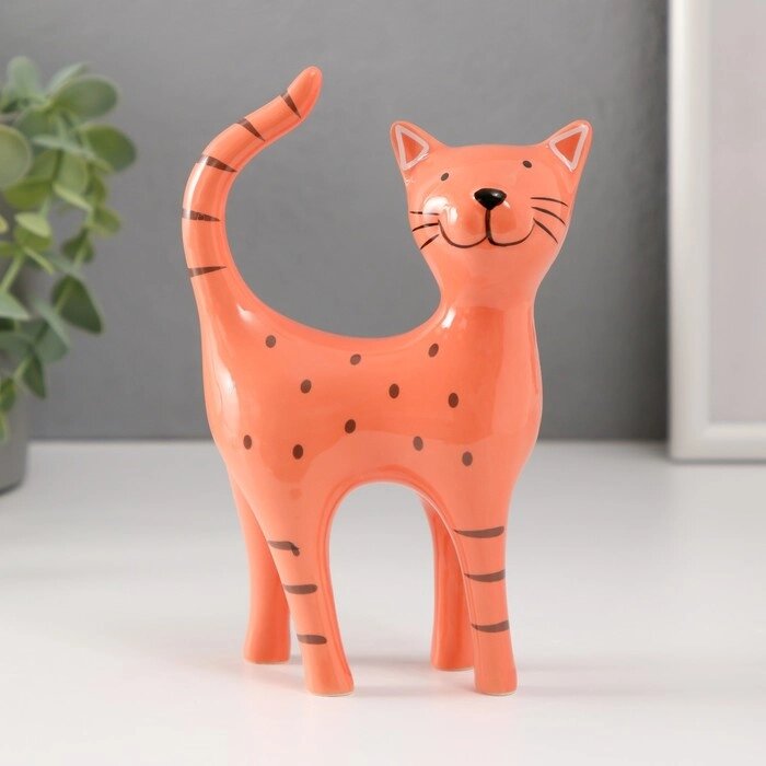 Сувенир керамика "Оранжевый котик" 10,4х4,3х15,6 см от компании Интернет - магазин Flap - фото 1