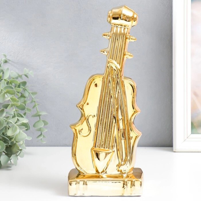 Сувенир керамика "Скрипка со смычком" золото 30х12х9 см от компании Интернет - магазин Flap - фото 1