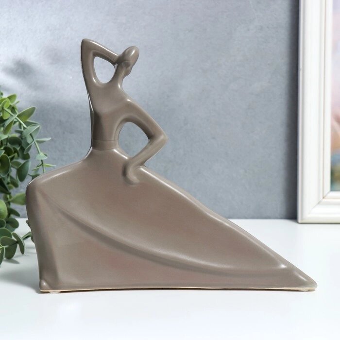 Сувенир керамика "Танец. Силуэт" матовый серый дым 20,5х6х24 см от компании Интернет - магазин Flap - фото 1