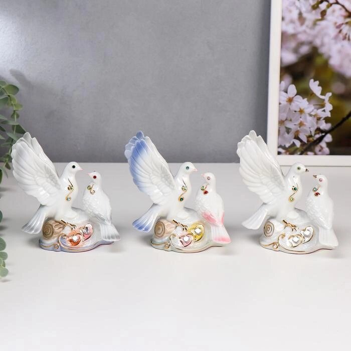 Сувенир керамика "Ухаживания голубей" МИКС стразы 12,5х11х5,5 см от компании Интернет - магазин Flap - фото 1