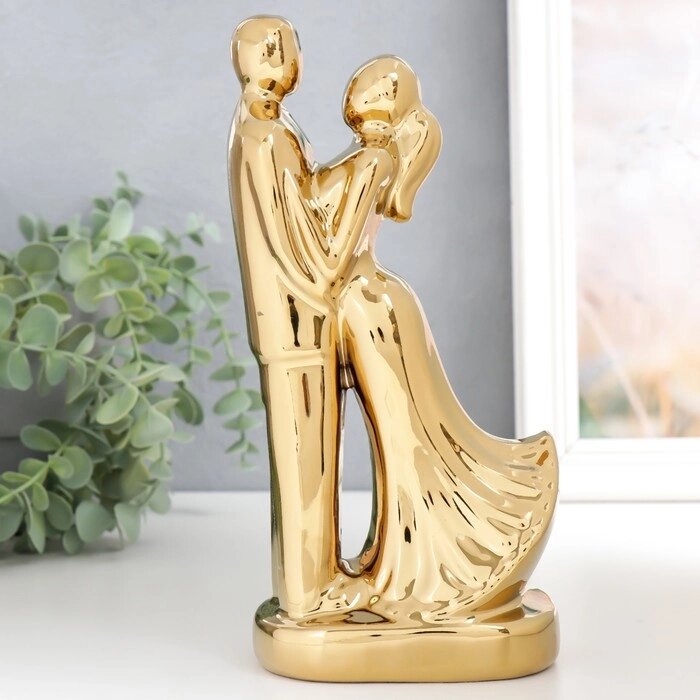 Сувенир керамика "Влюблённые" золото 22х10х6,5 см от компании Интернет - магазин Flap - фото 1