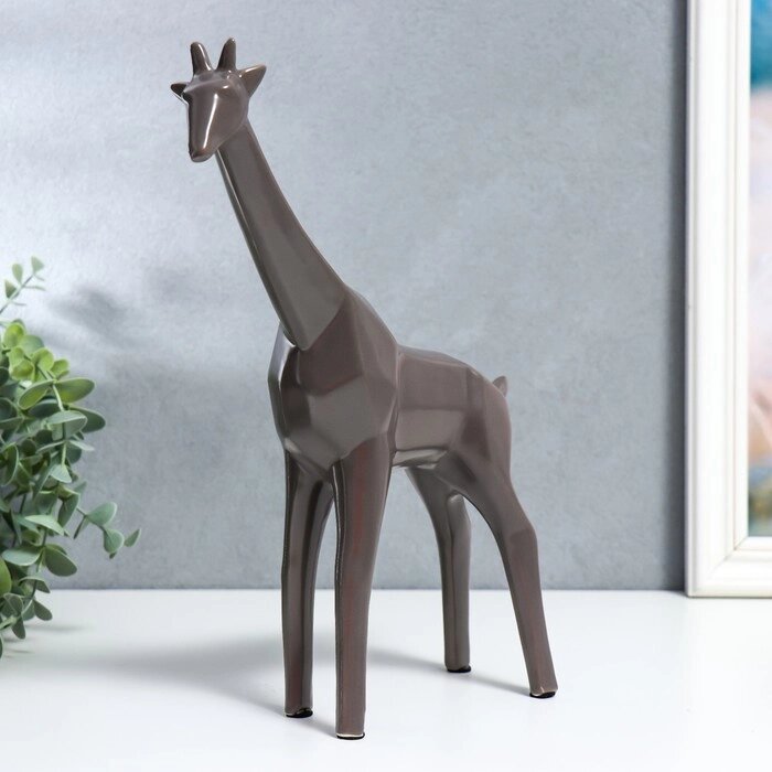 Сувенир керамика "Жираф" матовый шоколад 30х7,5х24 см от компании Интернет - магазин Flap - фото 1