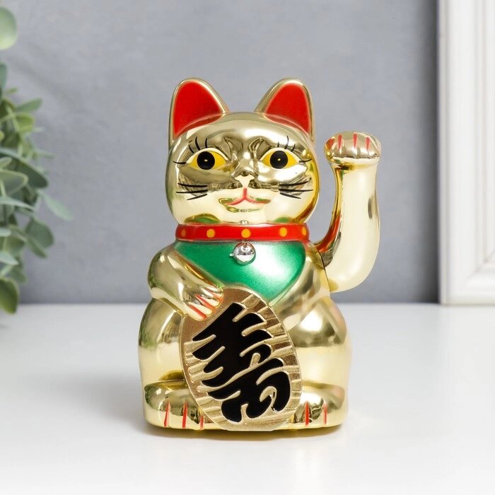 Сувенир кот пластик "Манэки-нэко" h=12 см от компании Интернет - магазин Flap - фото 1