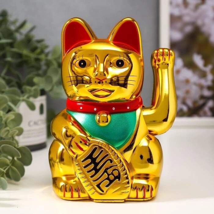 Сувенир кот пластик "Манэки-нэко" h=14,5 см от компании Интернет - магазин Flap - фото 1