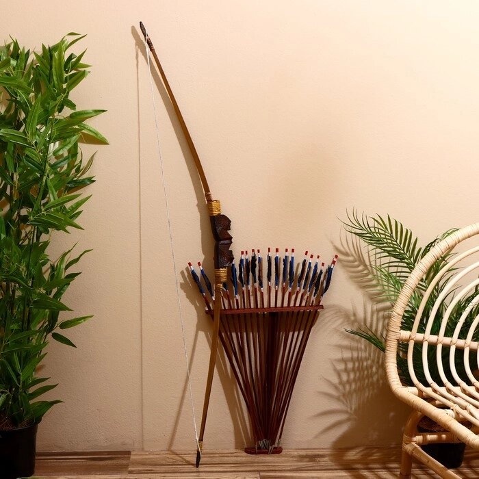 Сувенир Лук со стрелами из бамбука 125х65х3 см от компании Интернет - магазин Flap - фото 1