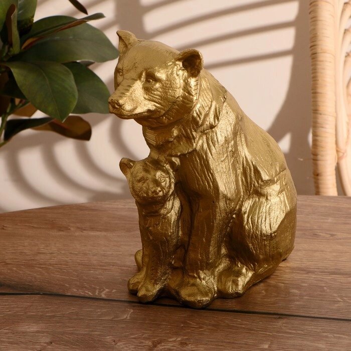Сувенир "Медведица с медвежонком" алюминий 28 см от компании Интернет - магазин Flap - фото 1