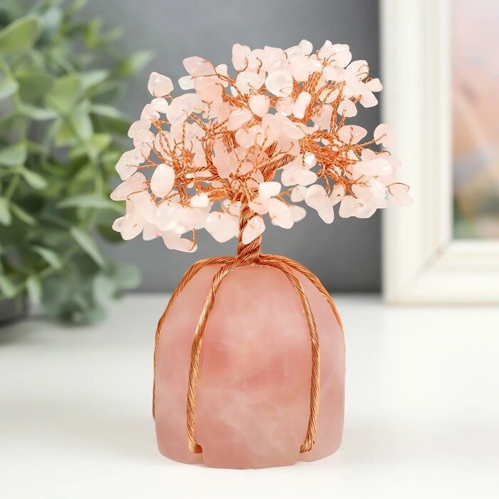 Сувенир металл, акрил "Деревце удачи - обвивающие корни" розовый от компании Интернет - магазин Flap - фото 1