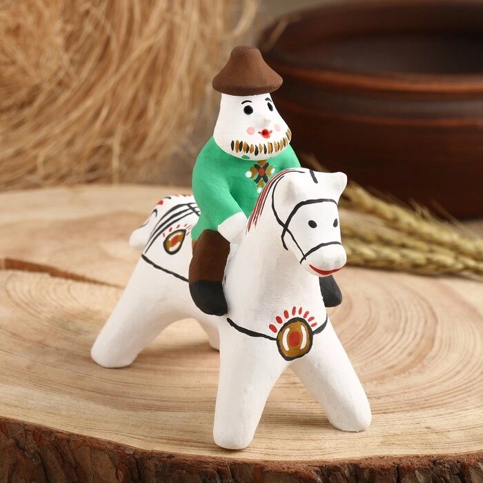 Сувенир "Мужик на коне", каргопольская игрушка от компании Интернет - магазин Flap - фото 1