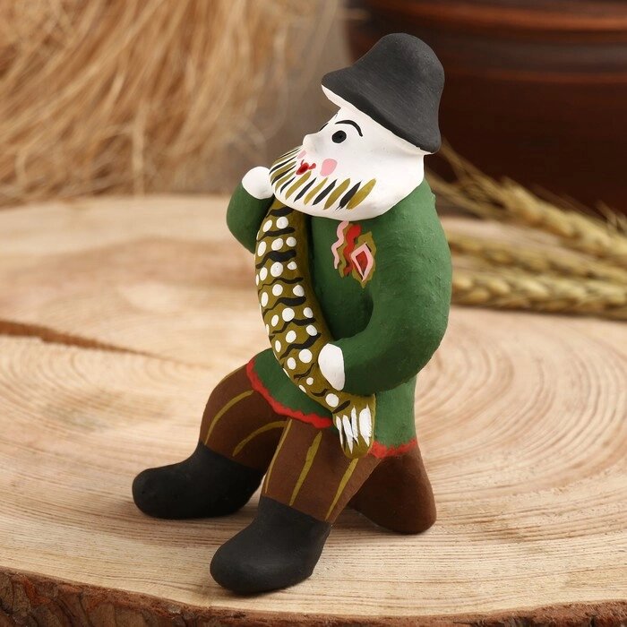 Сувенир"Мужик со щукой", каргопольская игрушка от компании Интернет - магазин Flap - фото 1