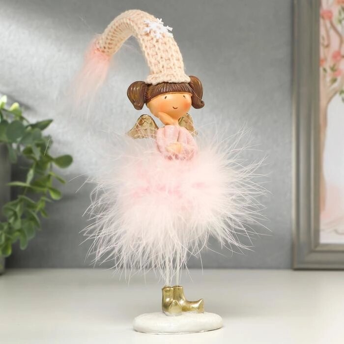 Сувенир полистоун "Ангелочек-девочка в розовой пуховой юбке" МИКС 32х5,5х7 см от компании Интернет - магазин Flap - фото 1