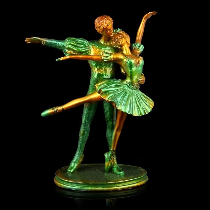 Сувенир полистоун "Балерина с партнёром в зелёном" 18х14,5х7 см от компании Интернет - магазин Flap - фото 1