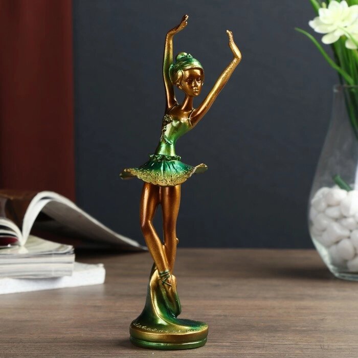 Сувенир полистоун "Балерина в зелёной пачке" 18,5х5х4,5 см от компании Интернет - магазин Flap - фото 1