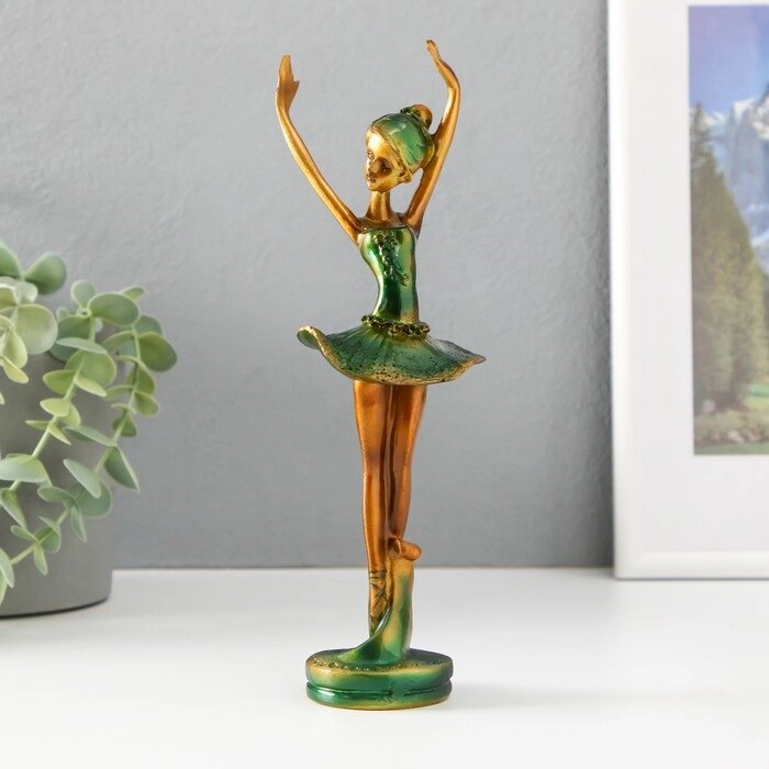 Сувенир полистоун "Балерина в зелёной пачке" 22х8х6 см от компании Интернет - магазин Flap - фото 1