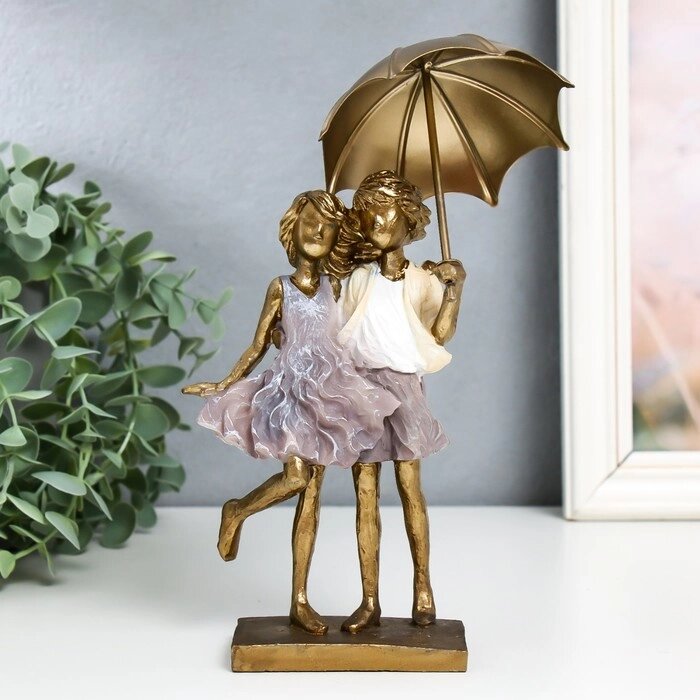 Сувенир полистоун "Дети под зонтом" 5,5х10х17 см (комплект из 2 шт.) от компании Интернет - магазин Flap - фото 1