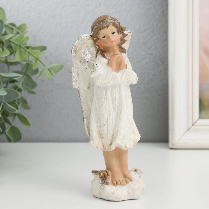 Сувенир полистоун "Девочка-ангел с птичкой на руке" 5х5,5х15,5 см от компании Интернет - магазин Flap - фото 1