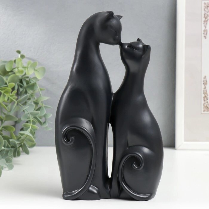 Сувенир полистоун "Кот и кошка - поцелуй" чёрная 22х12,5х5,5 см от компании Интернет - магазин Flap - фото 1