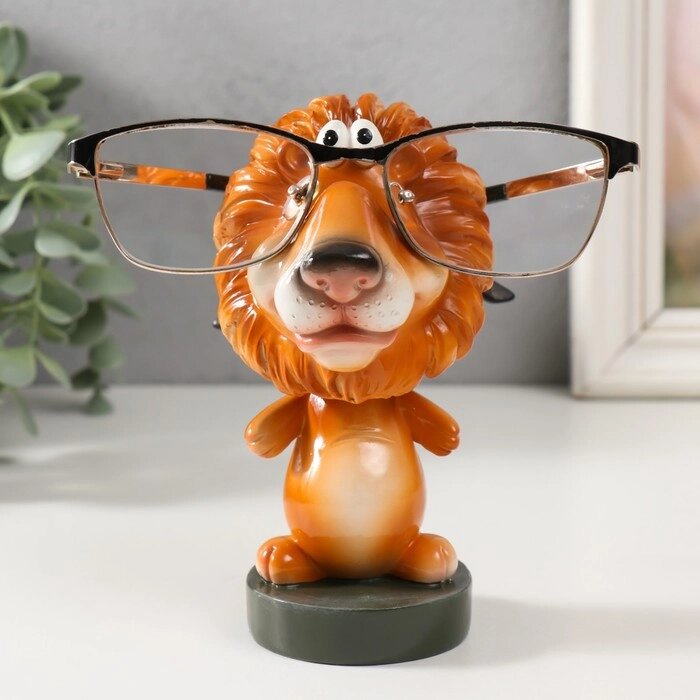 Сувенир полистоун подставка под очки "Лев" 8х7,8х13,5 см от компании Интернет - магазин Flap - фото 1