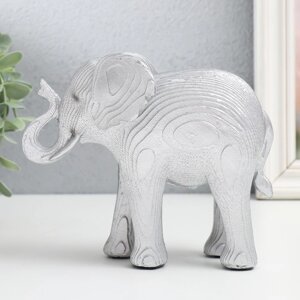 Сувенир полистоун "Серебристый слон, слои " 16х7х13,5 см
