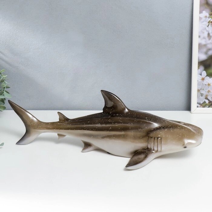 Сувенир полистоун свет "Акула" 14х20,5х45 см от компании Интернет - магазин Flap - фото 1