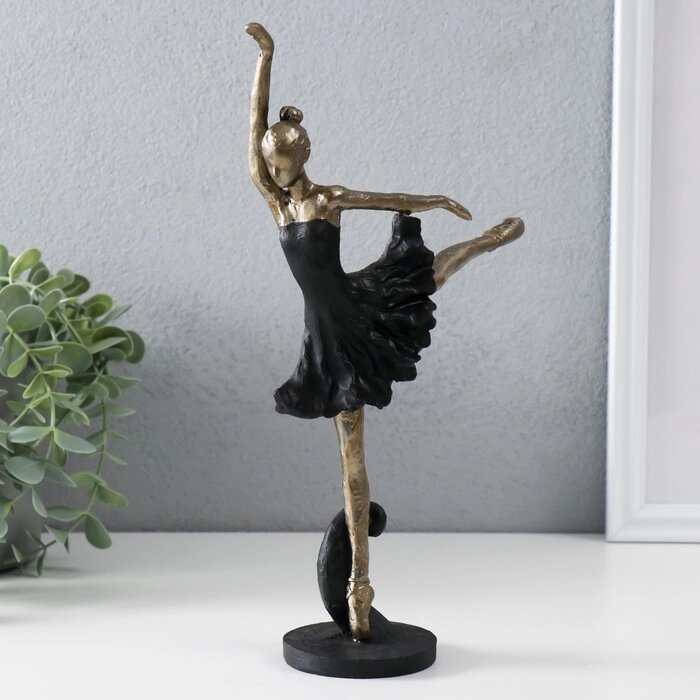 Сувенир полистоун "Танцующая балерина" бронза с чёрным 19х7х28 см от компании Интернет - магазин Flap - фото 1