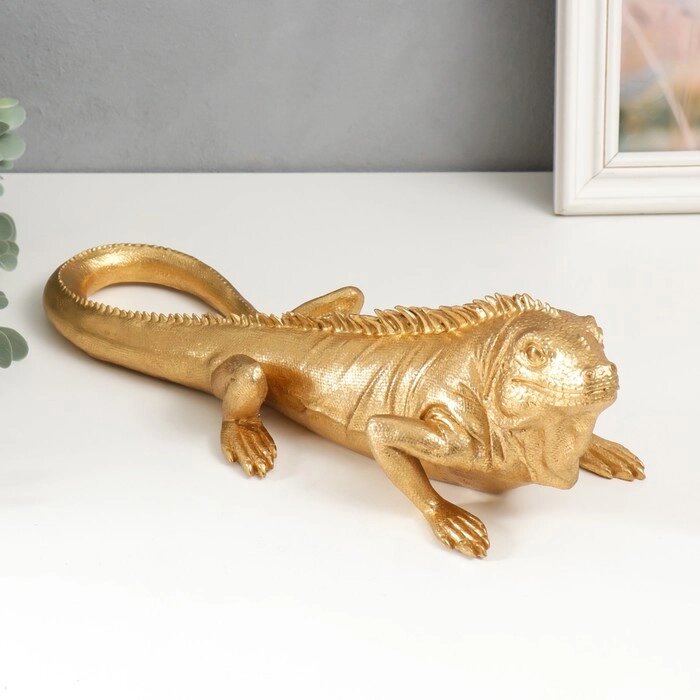 Сувенир полистоун "Золотая игуана" 11х11,5х36 см от компании Интернет - магазин Flap - фото 1