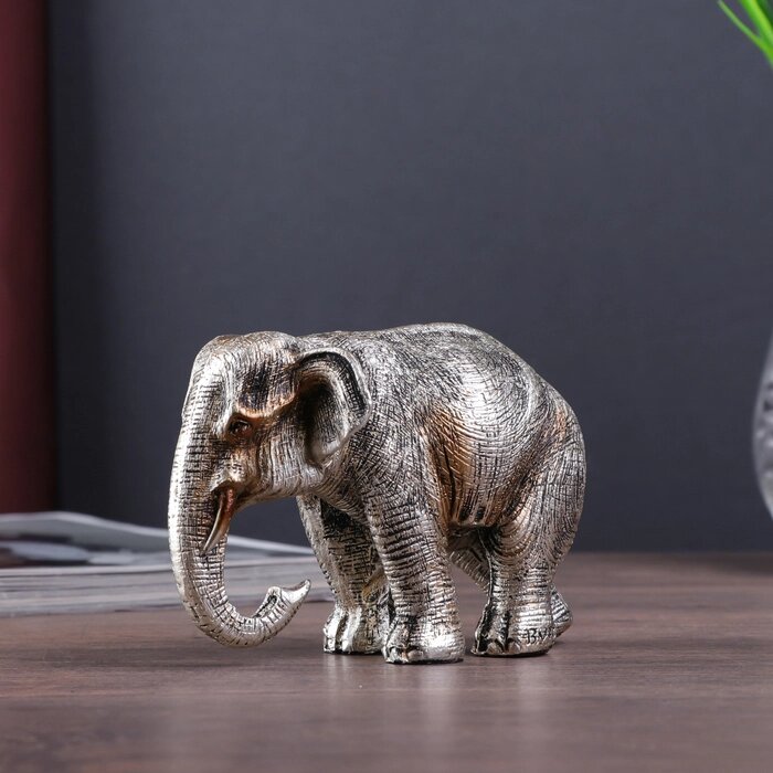 Сувенир полистоун "Золотой слон" 8,7х13х7 см от компании Интернет - магазин Flap - фото 1